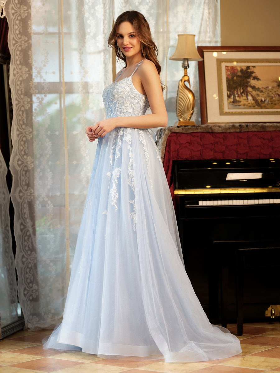Kerensa sky blue alternate view prom dress