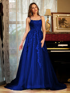Kerensa royal blue alternate front view 3 prom dress