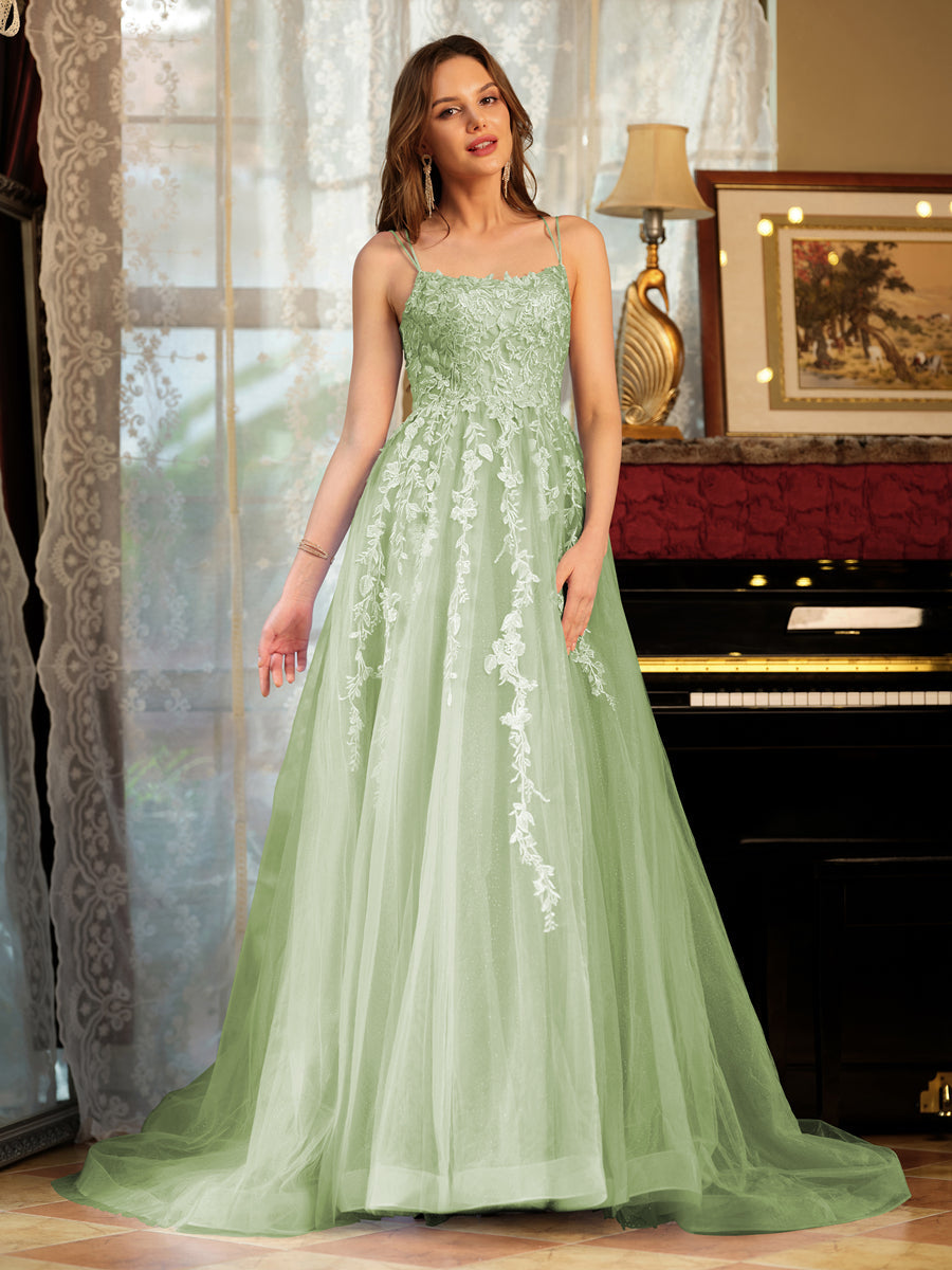 Kerensa sage green alternate front view 2 prom dress