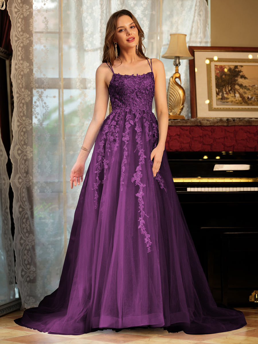 Kerensa grape front view prom dress