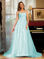 Kerensa sky blue alternate front view 2 prom dress