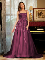 Kerensa plum front view prom dress