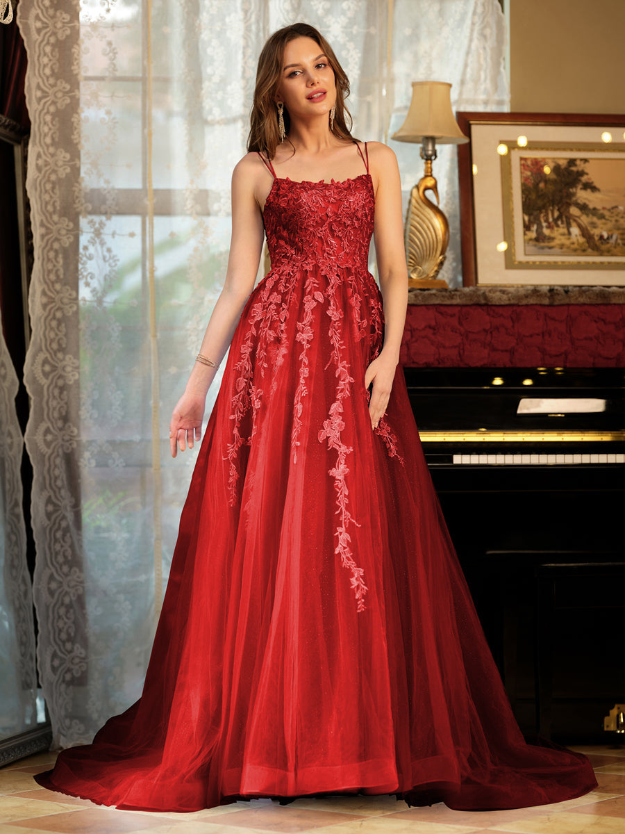 Kerensa red front view prom dress