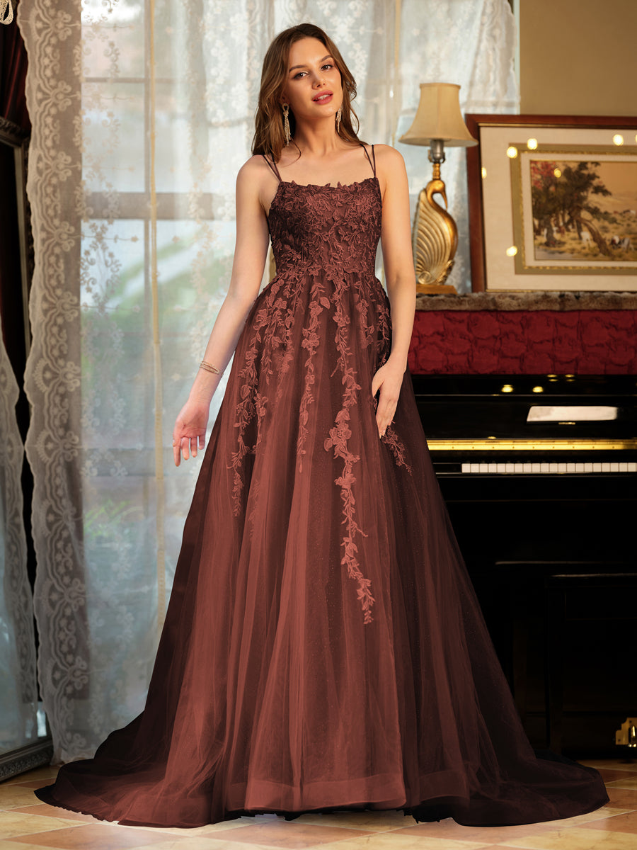Kerensa rust front view prom dress