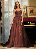 Kerensa rust front view prom dress
