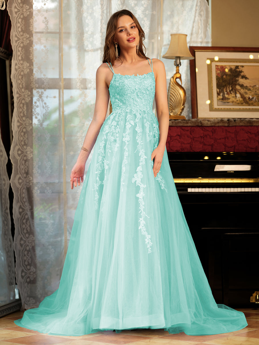 Kerensa pool blue alternate front view 3 prom dress