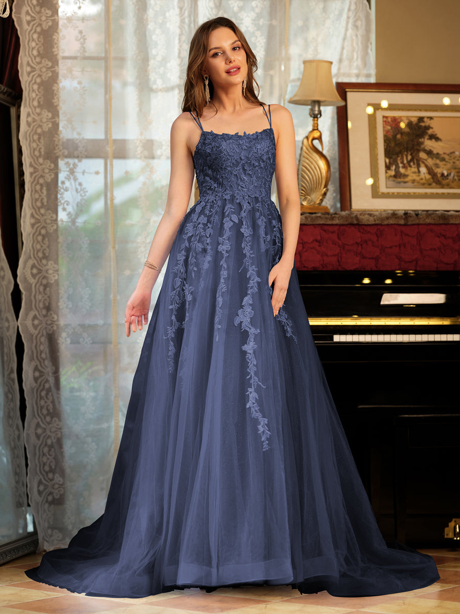 Kerensa dusty blue alternate front view 2 prom dress