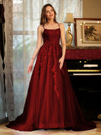 Kerensa burgundy alternate front view 2 prom dress