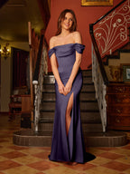 Celandine grape front view prom dress