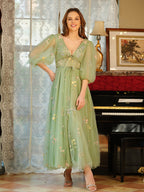 Ysella sage green alternate view prom dress