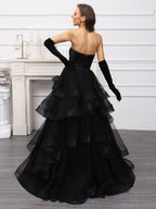 Galenna black back view prom dress