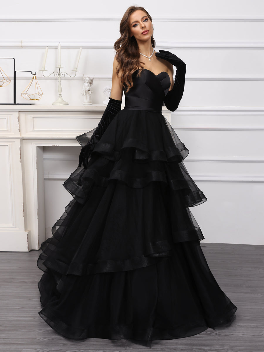 Ariadne black side view wedding dress