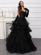 Ariadne black side view wedding dress