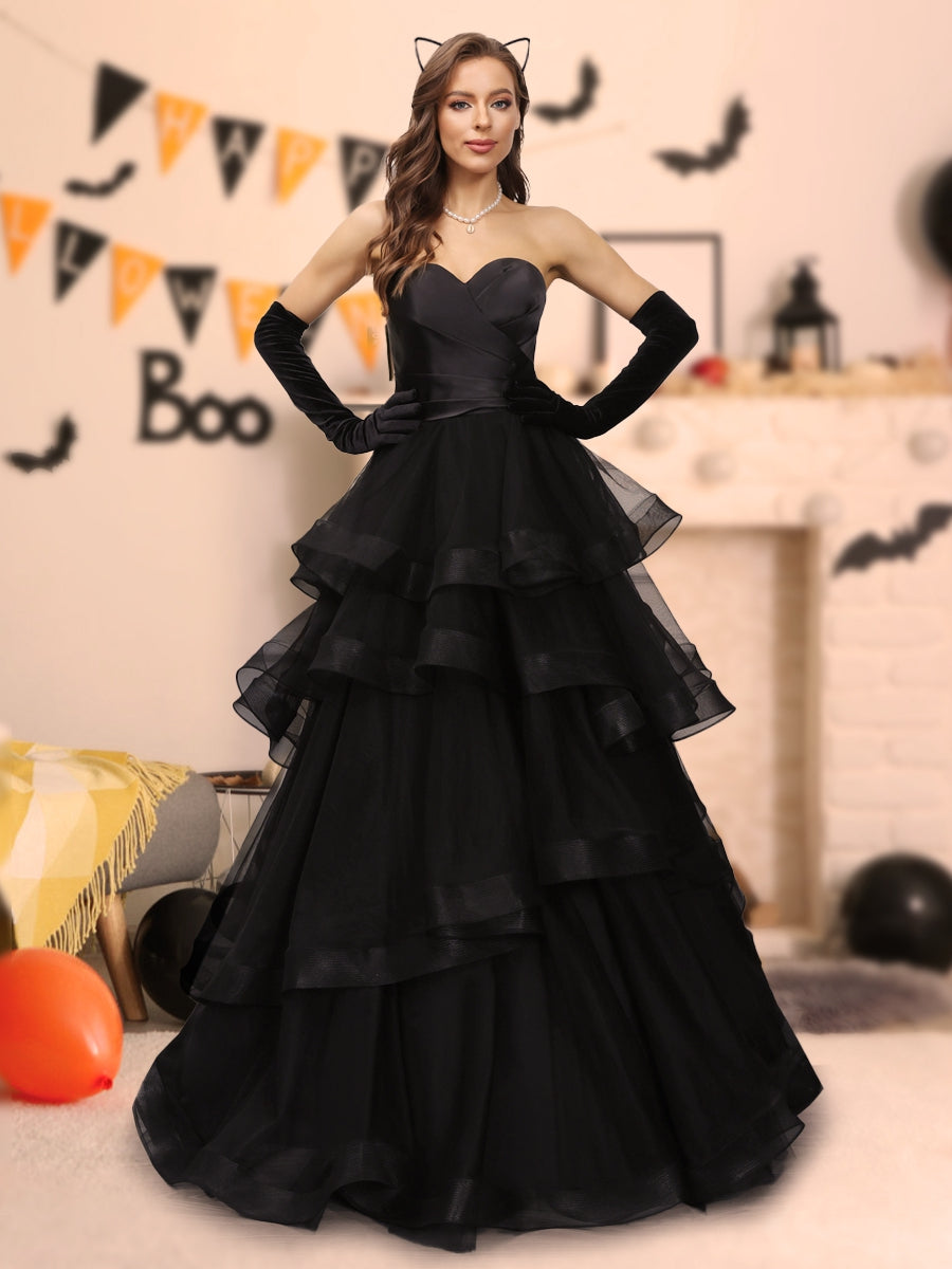 Galenna A-Line Sweetheart Floor-Length Tulle Prom Dress