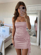 Lisette mauve front view homecoming dress