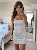 Isadora Ivory front view homecoming dress
