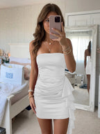 Lisette white front view homecoming dress