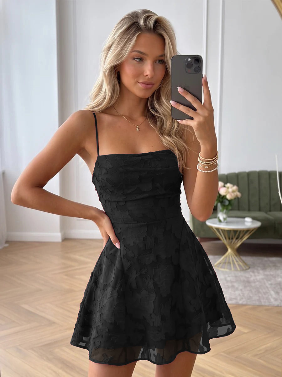 Amara Black front view homecoming dress