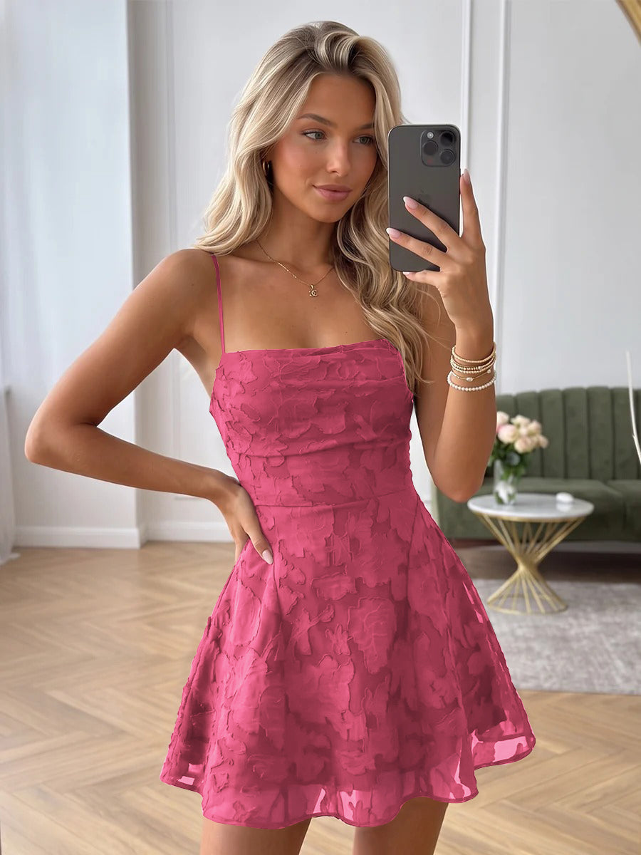 Amara Hot Pink front view homecoming dress