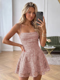 Vianne mauve front view homecoming dress