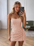 Elysia blush front view homecoming dress