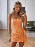 Daphne Orange front view homecoming dress