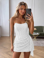 Elysia white front view homecoming dress
