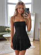 Celeste Black front view homecoming dress