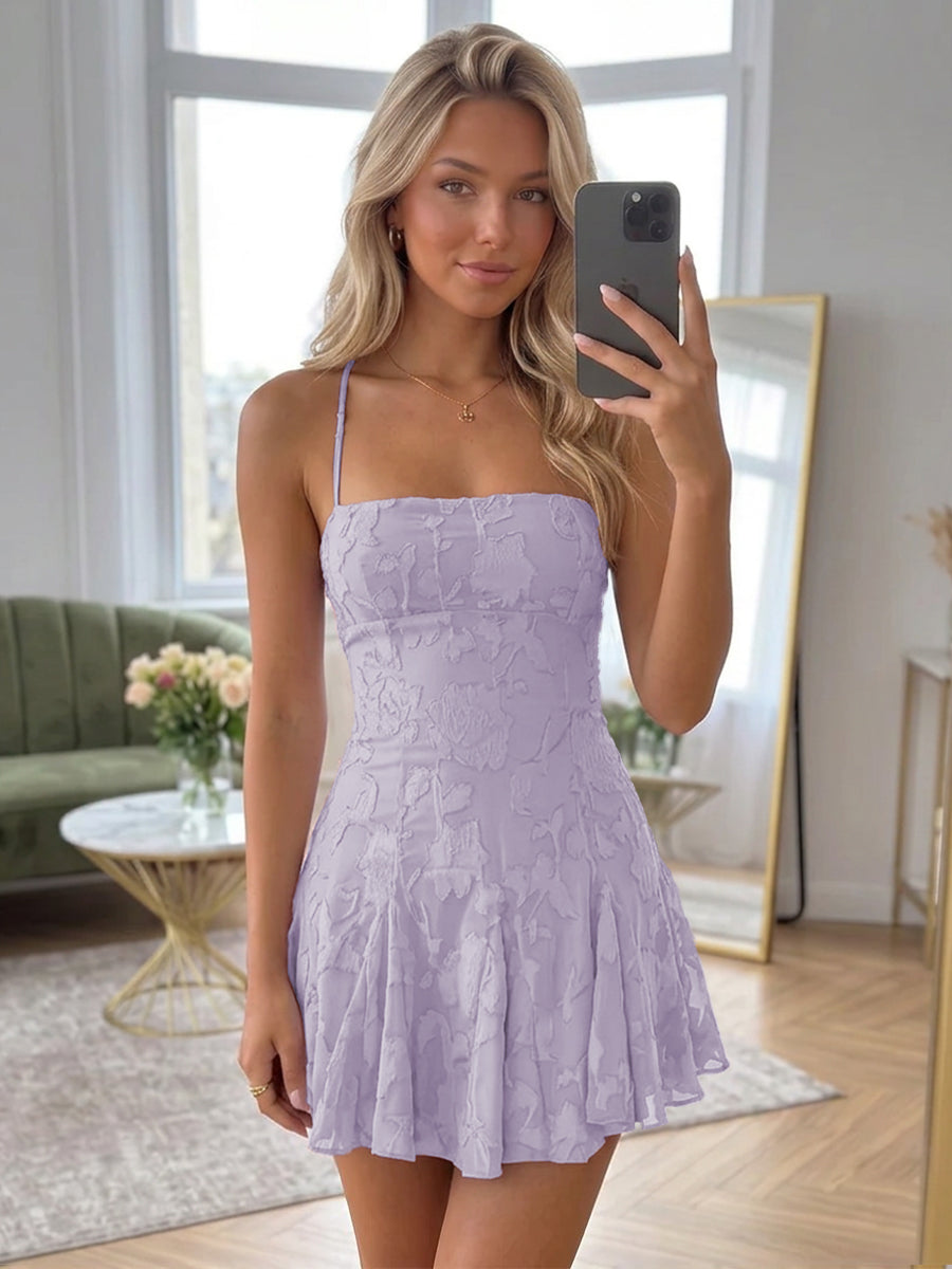 Celeste Lilac front view homecoming dress