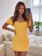 Elodie Gold front view homecoming dress