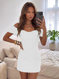 Elodie White front view homecoming dress