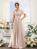 Zinnia Blush front view bridesmaid dress