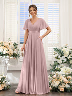 Zinnia Dusty Rose detail view 8 bridesmaid dress