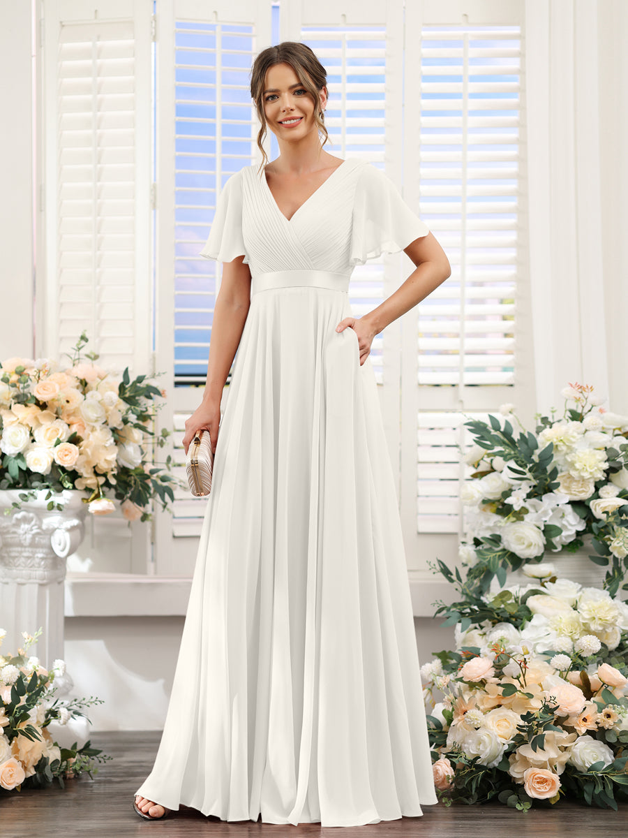 Zinnia Ivory back view bridesmaid dress