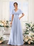Zinnia Lavender front view bridesmaid dress