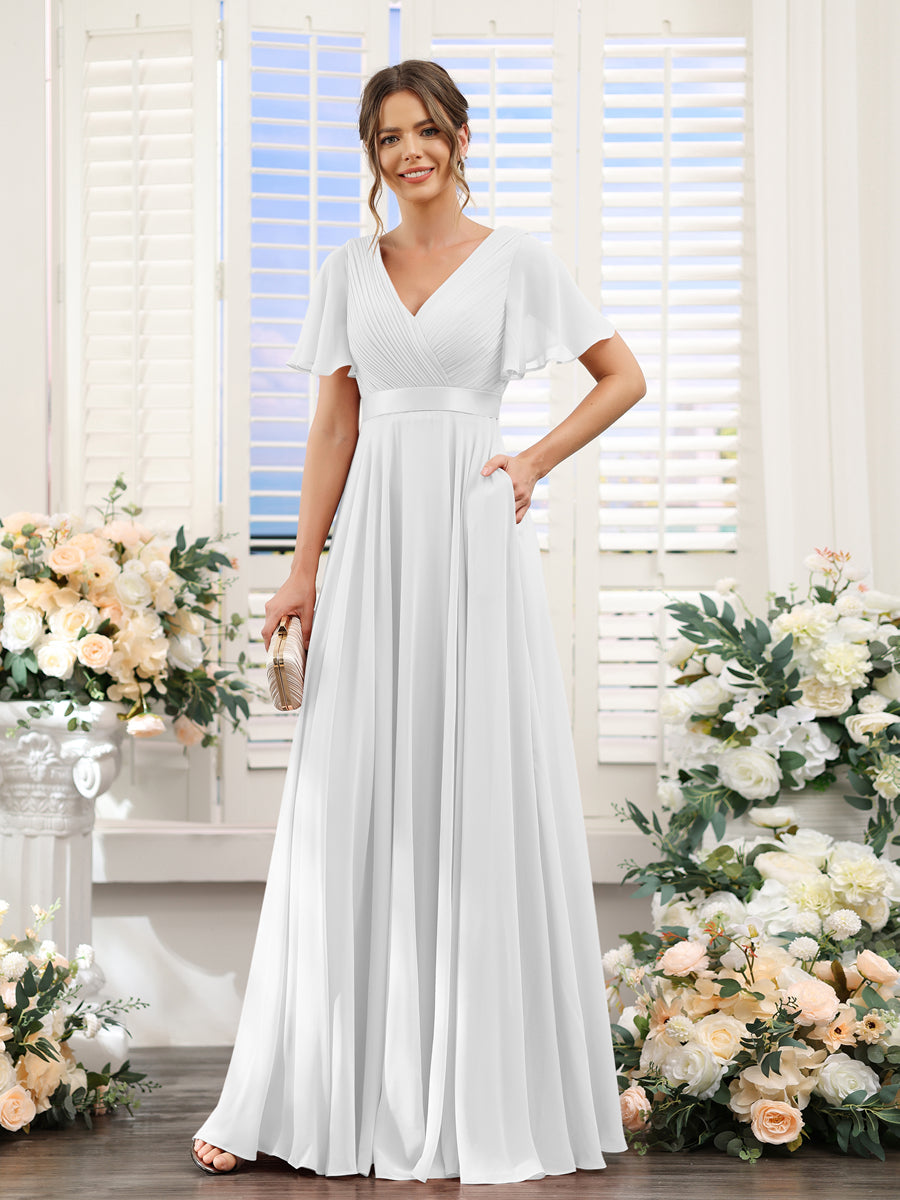 Zinnia Ivory front view bridesmaid dress