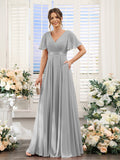 Zinnia Silver front view bridesmaid dress