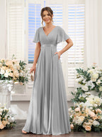 Zinnia Silver front view bridesmaid dress
