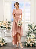 Odette Pearl Pink front view bridesmaid dress