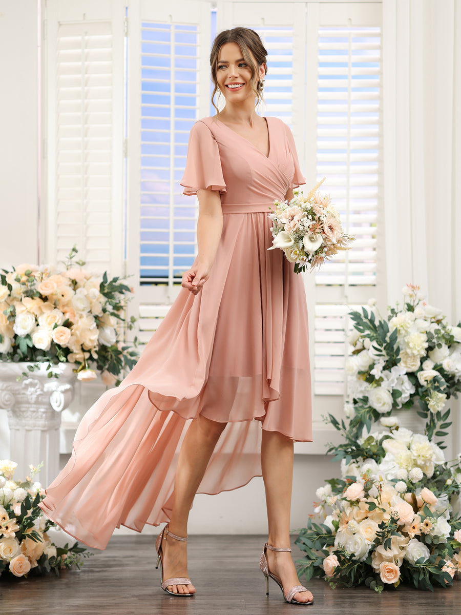 Odette Pearl Pink bodice detail bridesmaid dress