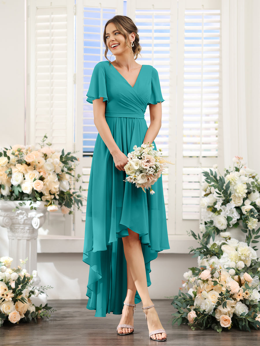Odette Turquoise front view bridesmaid dress