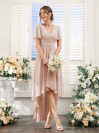 Odette Blush front view bridesmaid dress