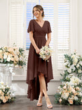 Odette Brown front view bridesmaid dress