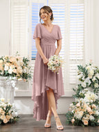 Odette Dusty Rose back view bridesmaid dress