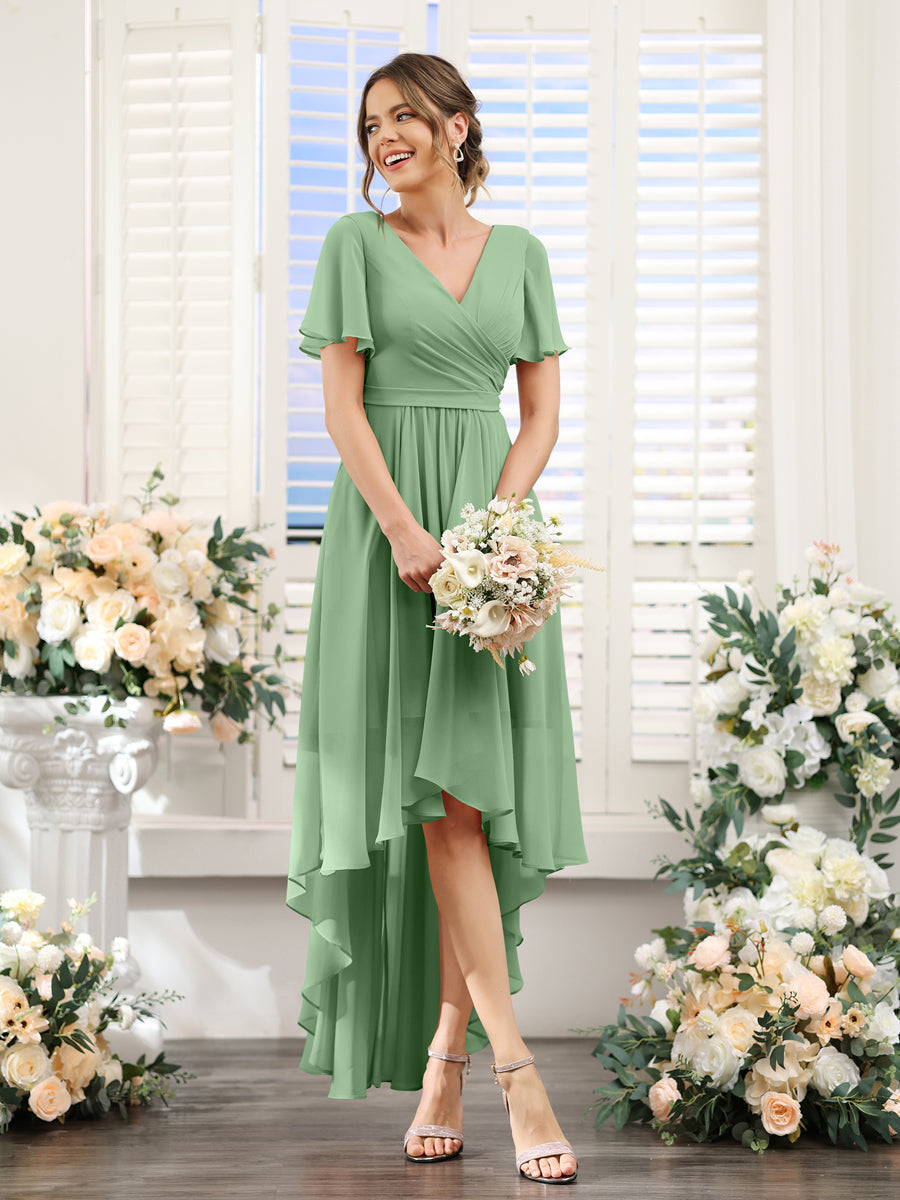 Odette Sage Green back view bridesmaid dress