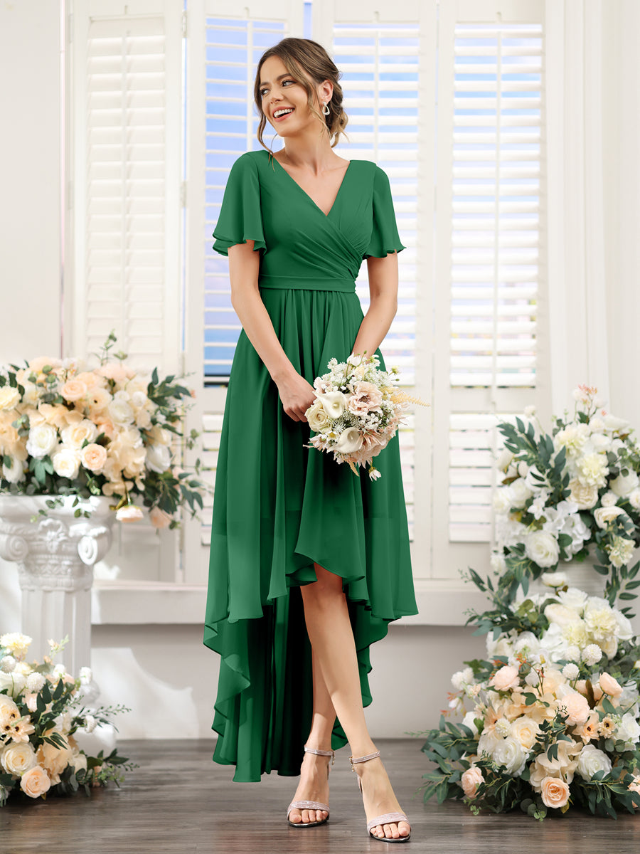 Odette Emerald front view bridesmaid dress