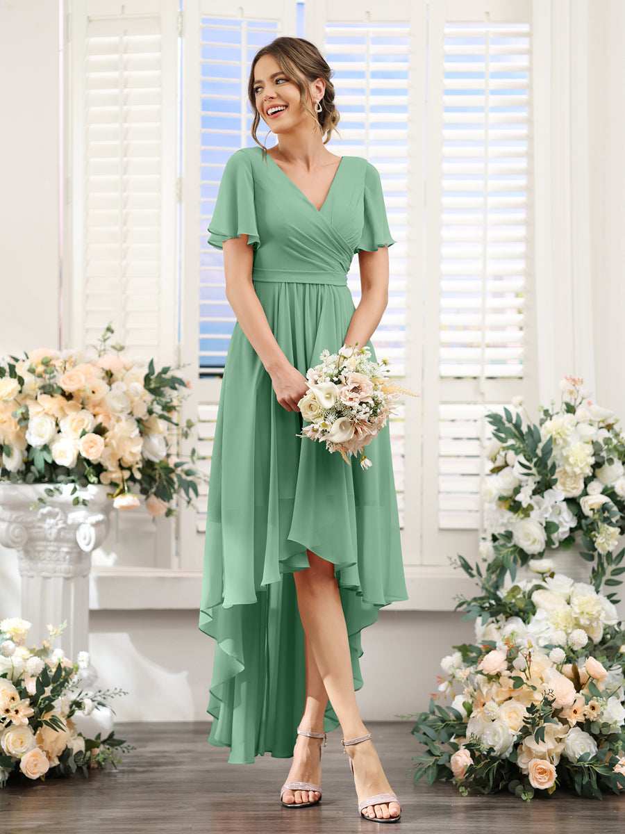 Odette Eucalyptus front view bridesmaid dress