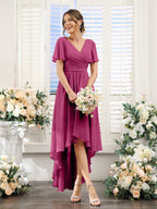 Odette Fuchsia back view bridesmaid dress
