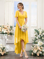 Odette Gold back view bridesmaid dress