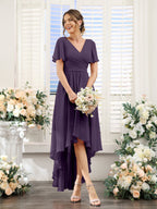 Odette Grape front view bridesmaid dress